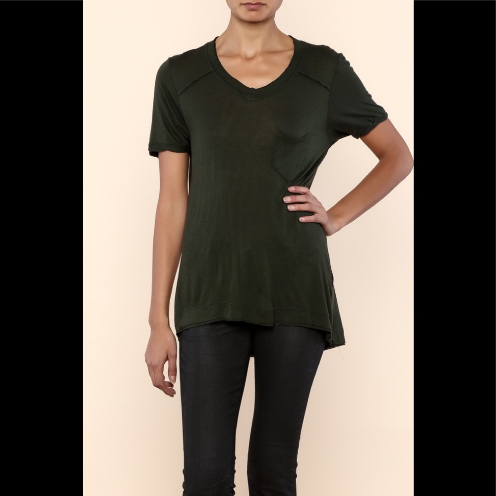 BlankNYC Blk V Neck Pocket Short Sleeve Jersey Top - Picture 1 of 6
